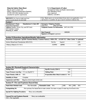 Material Safety Data Sheet