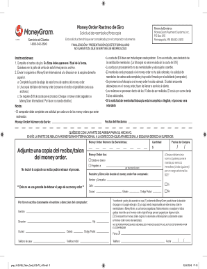 Solicitud de reembolso MoneyGram