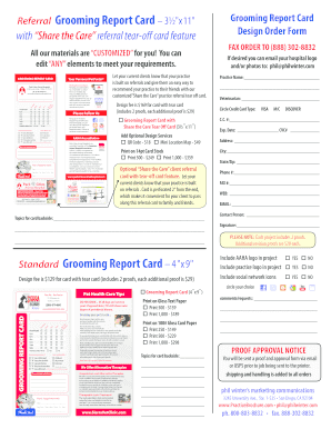 Pet Grooming Report Card with Referral Feature