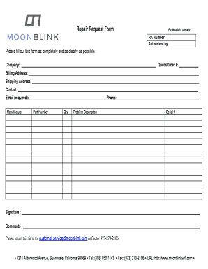 Moonblink Repair Request Form