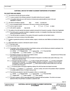 Custodial and Out-of-Home Placement Disposition Attachment