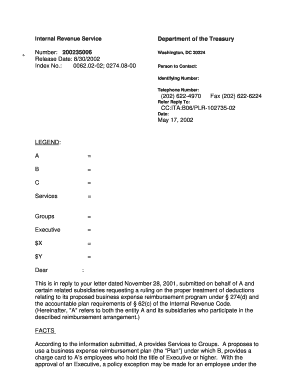 IRS Ruling on Business Expense Reimbursement