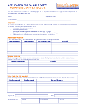 Application for Salary Review