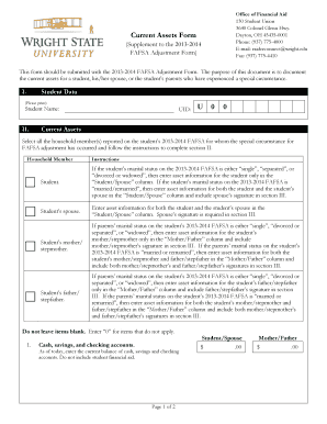 Current Assets Form
