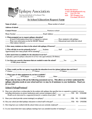 In School Education Request Form