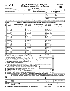 Form 1042 Annual Withholding Tax Return