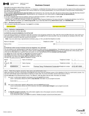Canada Revenue Agency Business Consent Form