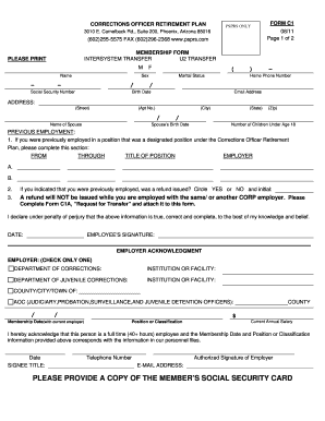 Corrections Officer Retirement Plan Form C1