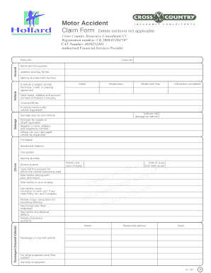 Motor Accident Claim Form