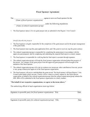 Fiscal Sponsor Agreement