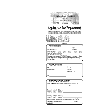 New York State Teaching Employment Application