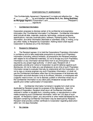 Confidentiality Agreement