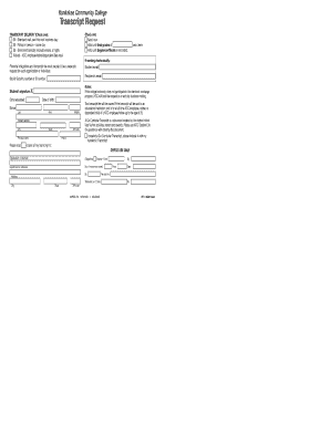 Kankakee Community College Transcript Request Form