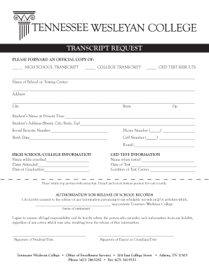 Transcript Request Form