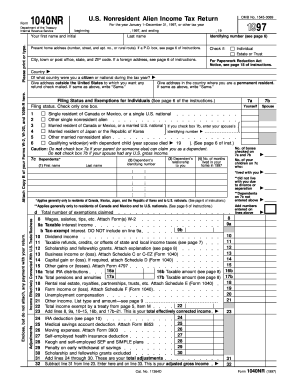 1040NR Nonresident Alien Income Tax Return