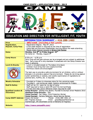 INFORMATION SUMMARY 416-289-1463