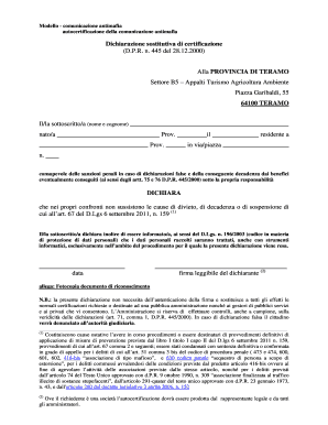 Modello - comunicazione antimafia