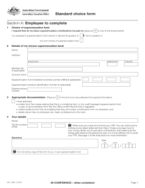 Australian Superannuation Choice Form