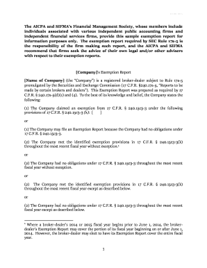 SEC Rule 17a-5 Exemption Report