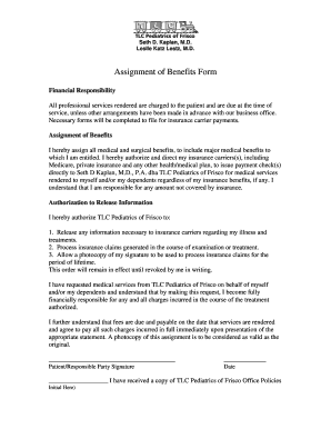 Assignment of Benefits Form