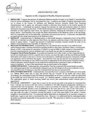 Associated Eye Care Financial Agreement and Consent Form
