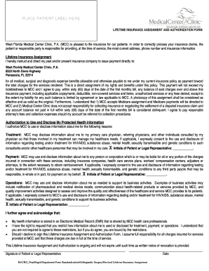 Lifetime Insurance Assignment and Authorization Form