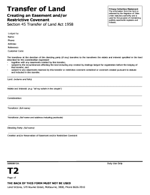 Transfer of Land Form
