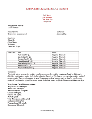 Drug Screen Lab Report