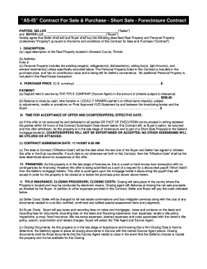 Florida Short Sale Foreclosure Contract