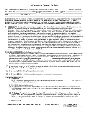 Addendum to Contract for Sale
