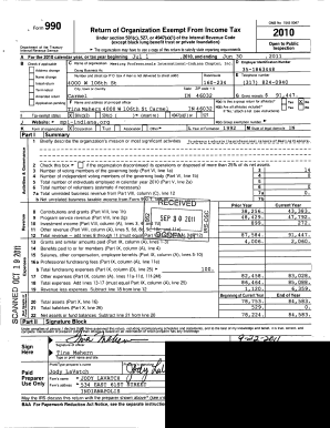 Form 990 Return of Organization Exempt From Income Tax