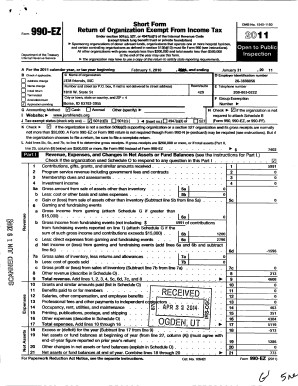 Form 990-EZ Return of Organization Exempt From Income Tax