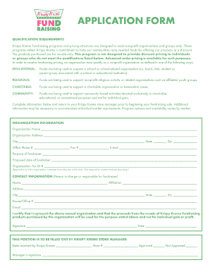 Krispy Kreme Fundraising Application Form