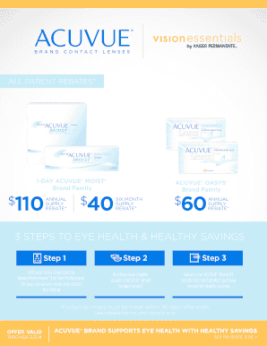 ACUVUE Brand Contact Lenses Rebate Form