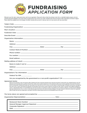 Moe's Southwest Grill Fundraising Application Form