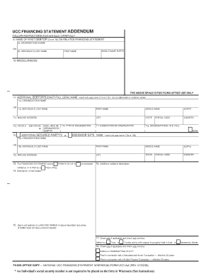 UCC Financing Statement Addendum