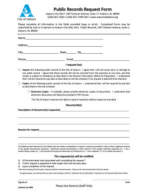 Public Records Request Form