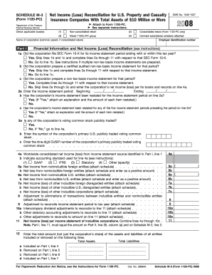 Schedule M-3 Net Income Reconciliation for US Property and Casualty Insurance Companies