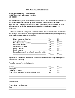 Communication Consent Form