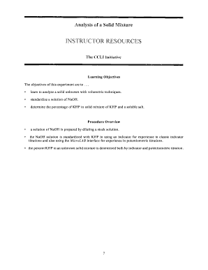 Analysis of a Solid Mixture Lab Report