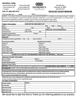 Referral Form for Outpatient Mental Health Services