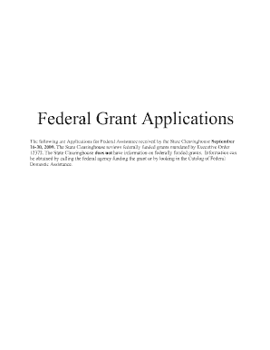 Federal Grant Application Form