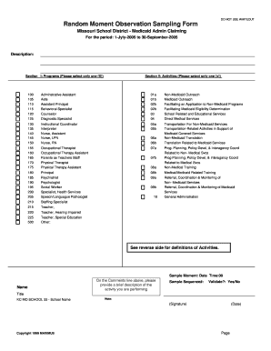 Missouri Medicaid Admin Claiming Form