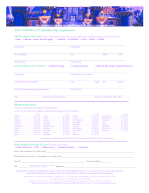 NADONA/LTC Membership Application