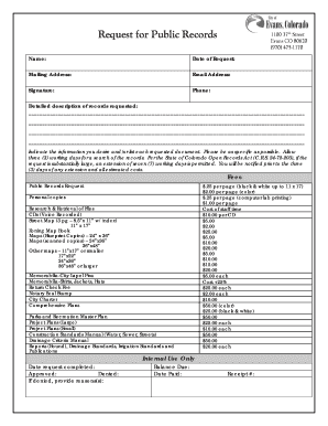 Colorado Public Records Request Form