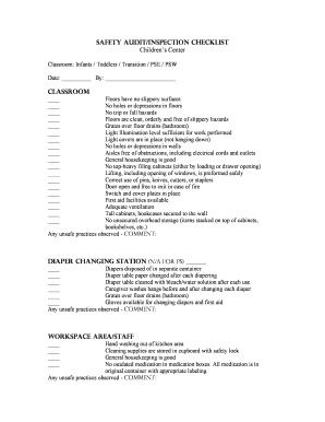 Safety Audit Inspection Checklist