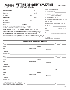 Part-Time Employment Application