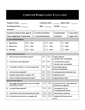 Computer Workstation Evaluation Form