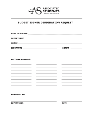 Budget Signer Designation Request