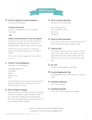 Texas Driver License Application